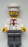 LEGO chef021 Chef - White Torso with 8 Buttons, Dark Bluish Gray Legs, Gray Beard