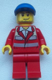 LEGO cty0394 Paramedic - Red Uniform, Male, Blue Short Bill Cap