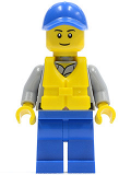 LEGO cty0424 Coast Guard City - Crew Member, Blue Cap with Hole