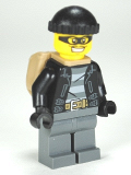 LEGO cty0453 Police - City Bandit Male, Black Knit Cap, Backpack, Mask