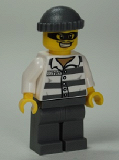 LEGO cty0486 Police - Jail Prisoner 86753 Prison Stripes, Dark Bluish Gray Knit Cap, Mask