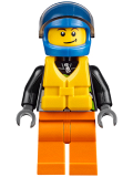 LEGO cty0542 Powerboat Driver Male, Crooked Smile with Brown Dimple