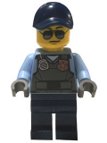 LEGO cty0619 Police - City Officer, Sunglasses, Gray Vest with Radio and Gold Badge, Dark Blue Legs, Dark Blue Cap