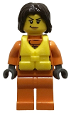 LEGO cty0863 Coast Guard City - Female Rescuer, Dark Brown Hair with Life Jacket