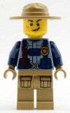LEGO cty0946 Mountain Police - Officer Male, Jacket with Harness, Dark Tan Hat