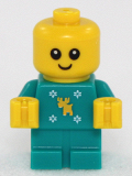 LEGO hol121 Baby - Dark Turquoise Body with Moose and Snowflakes and Yellow Hands