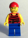LEGO pi161 Pirate 3 - Black and Red Stripes, Blue Legs, Scar