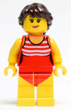LEGO twn336 Beach Tourist Female with Red Bathing Suit (31083)