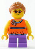 LEGO twn337 Girl with Orange Top and Medium Lavender Legs (31083)